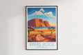 ayers rock travel poster hanged on the wall australia