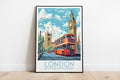 london travel poster on the ground united kingdom