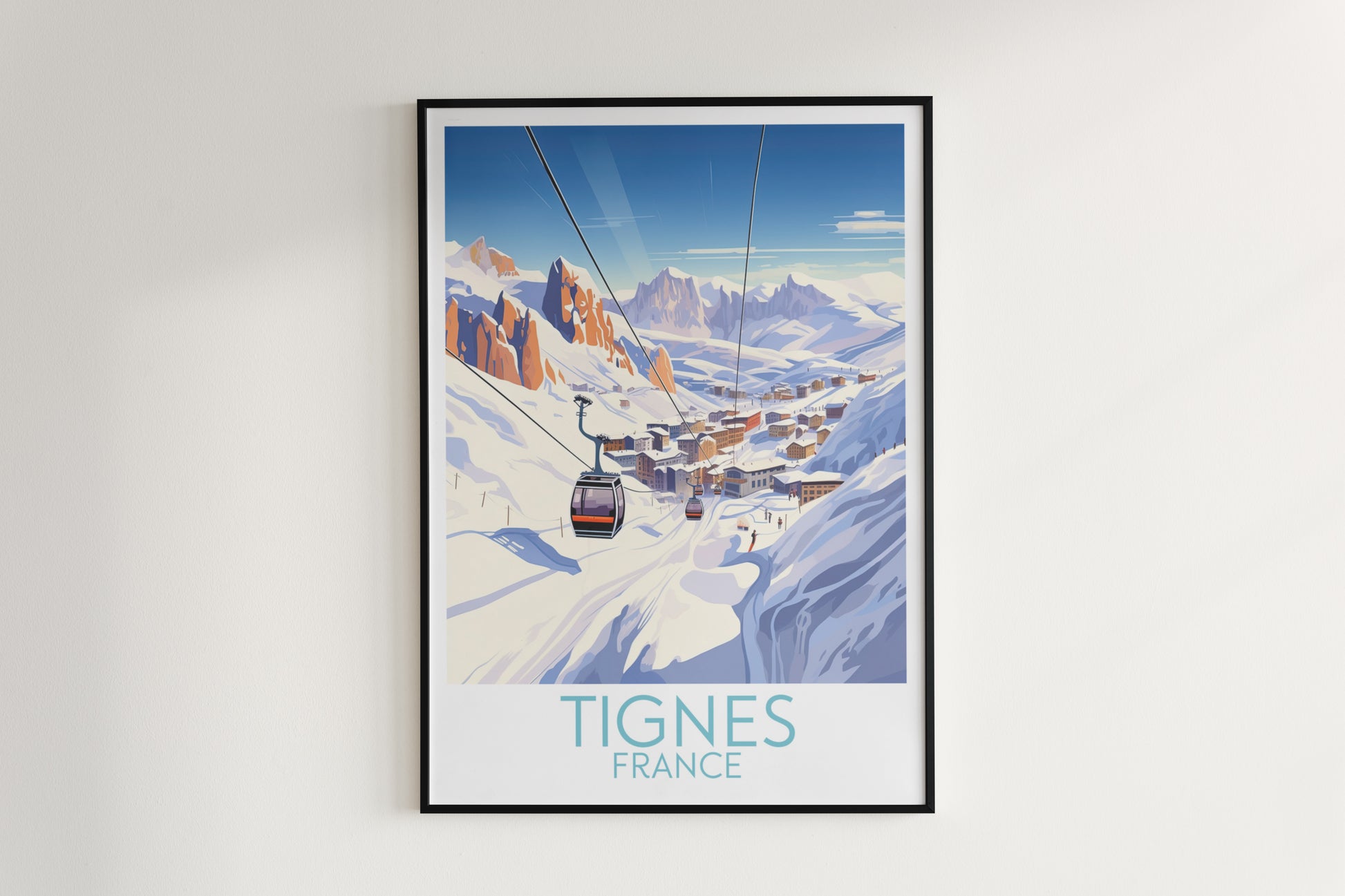 tignes travel poster hanged on the wall france