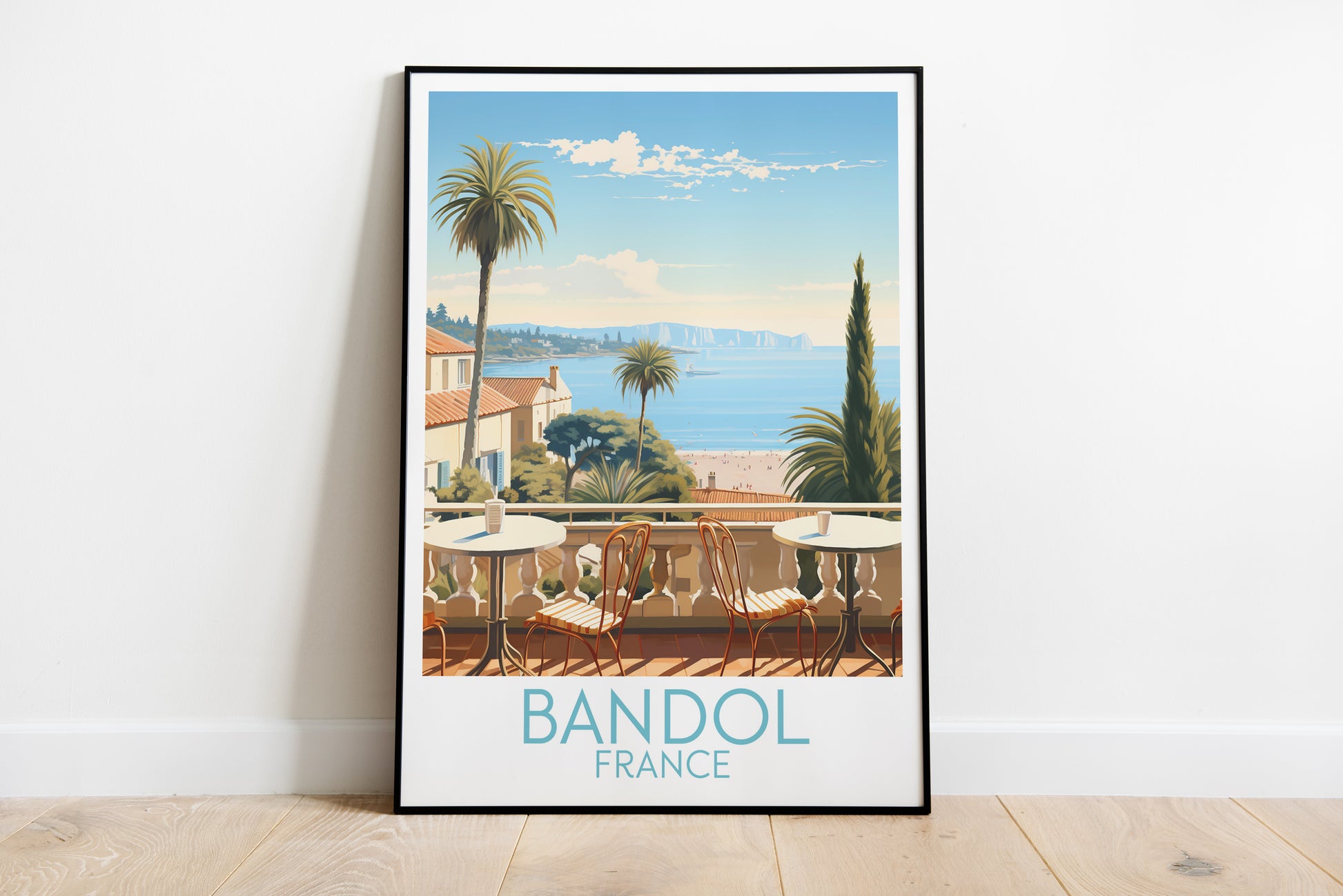 bandol travel poster on the ground france