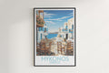 mykonos travel poster hanged on the wall greece