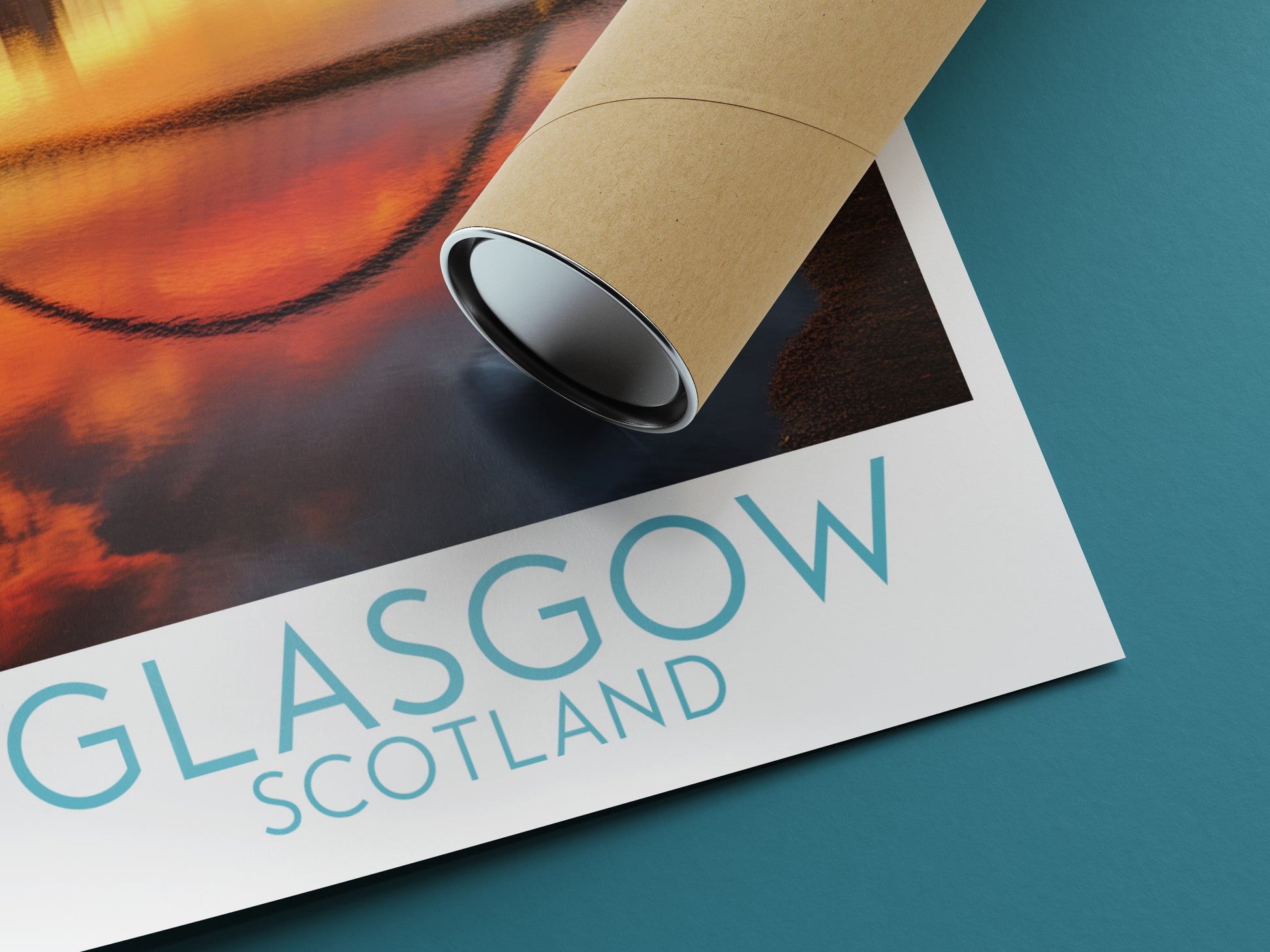 glasgow travel poster rolled scotland