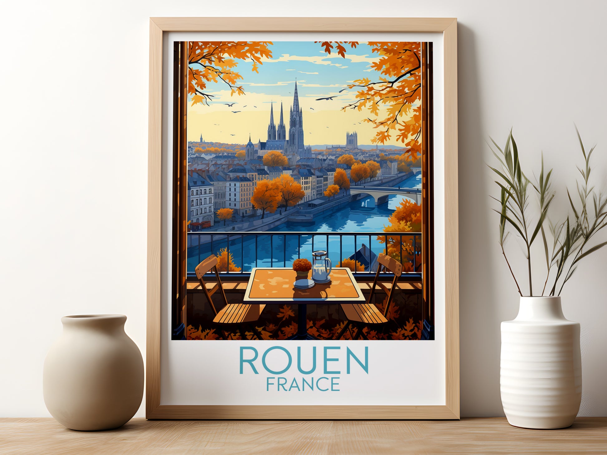 rouen travel poster for kitchen france