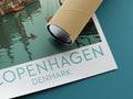 copenhagen travel poster rolled denmark