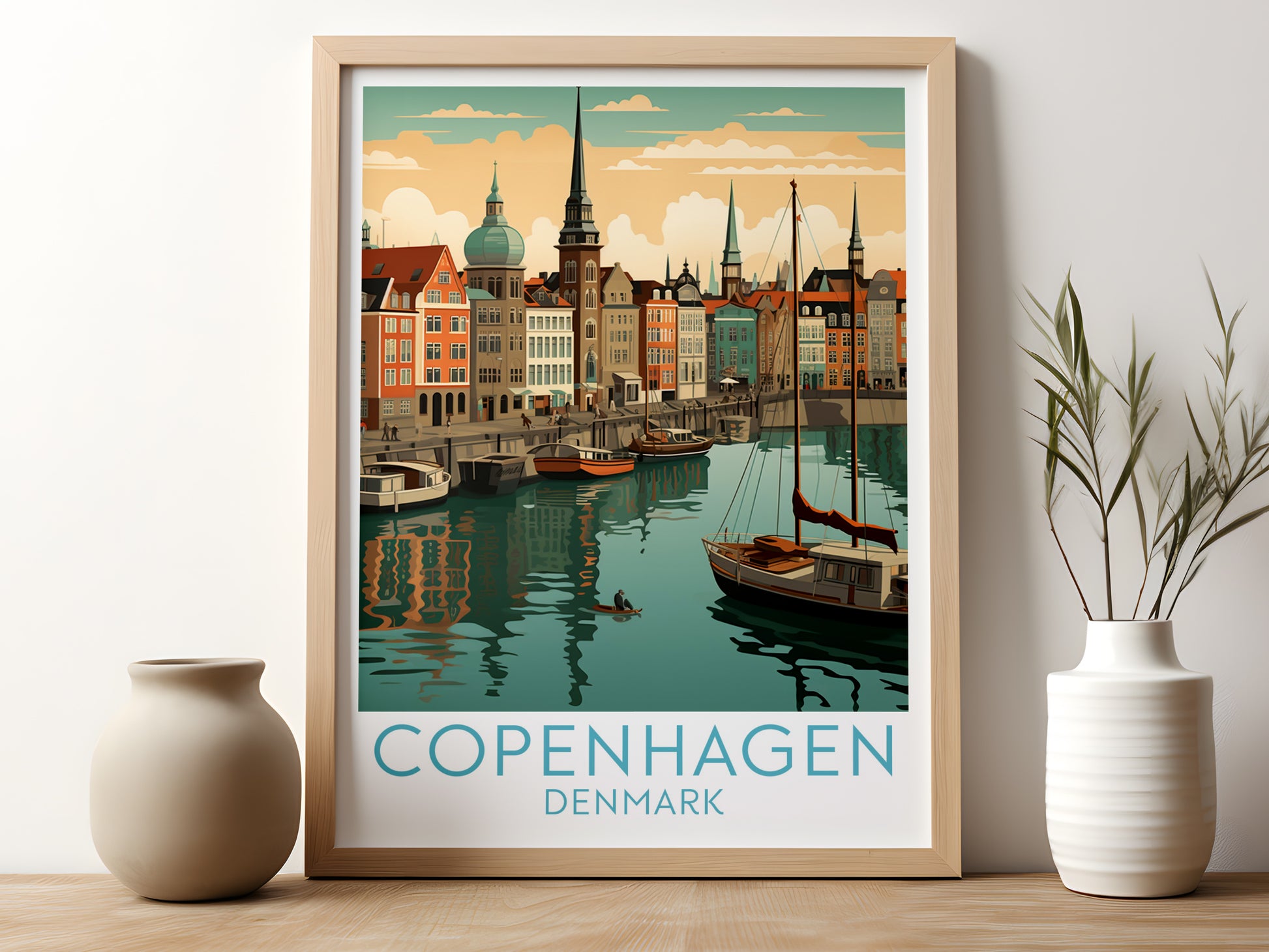 copenhagen travel poster for kitchen denmark