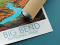 big bend travel poster rolled national park