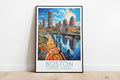 boston travel poster on the ground united states