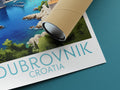 dubrovnik travel poster rolled croatia