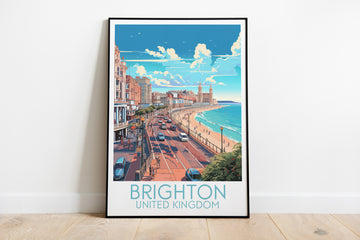 brighton travel poster on the ground united kingdom