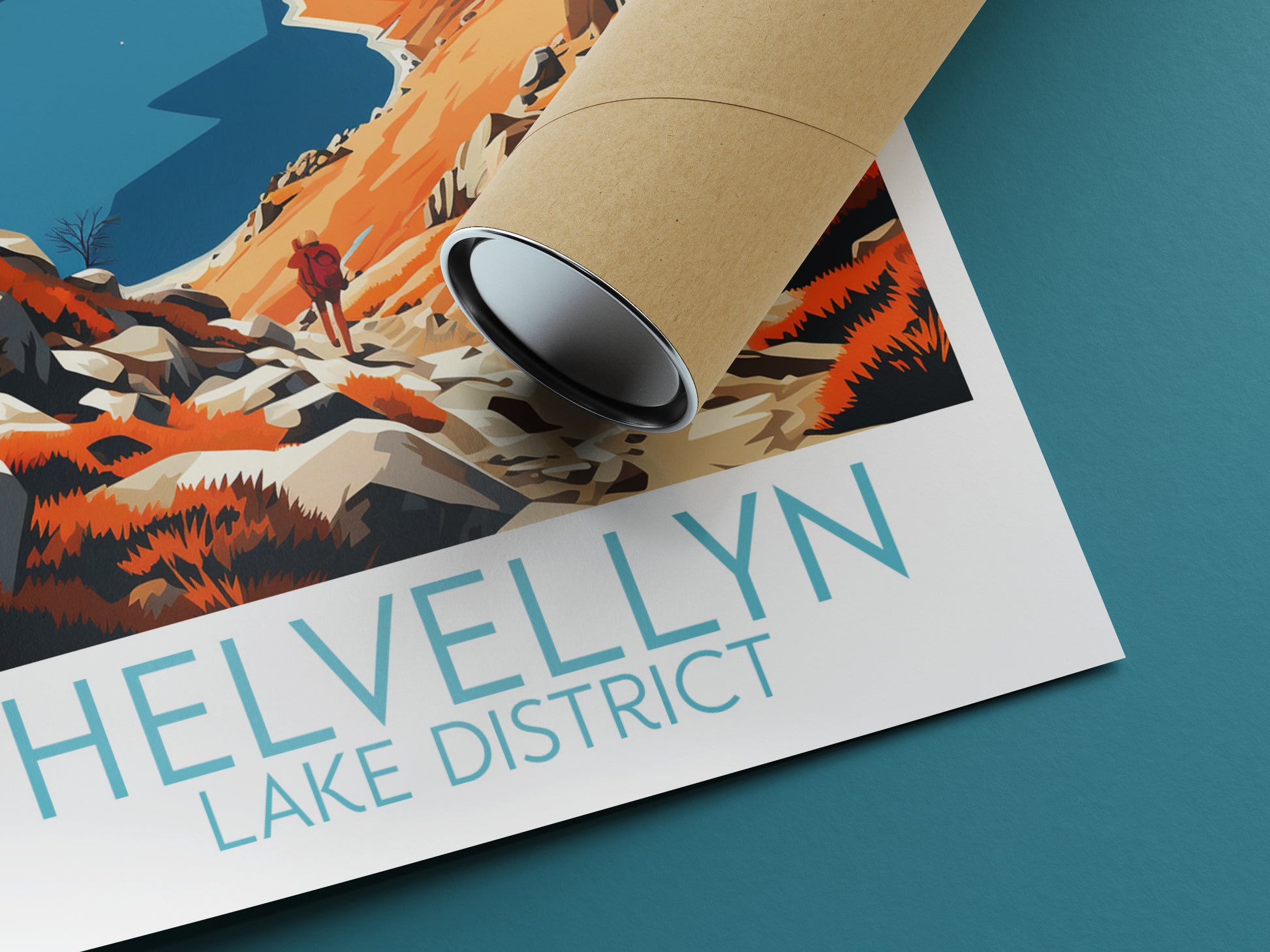 helvellyn travel poster rolled lake district