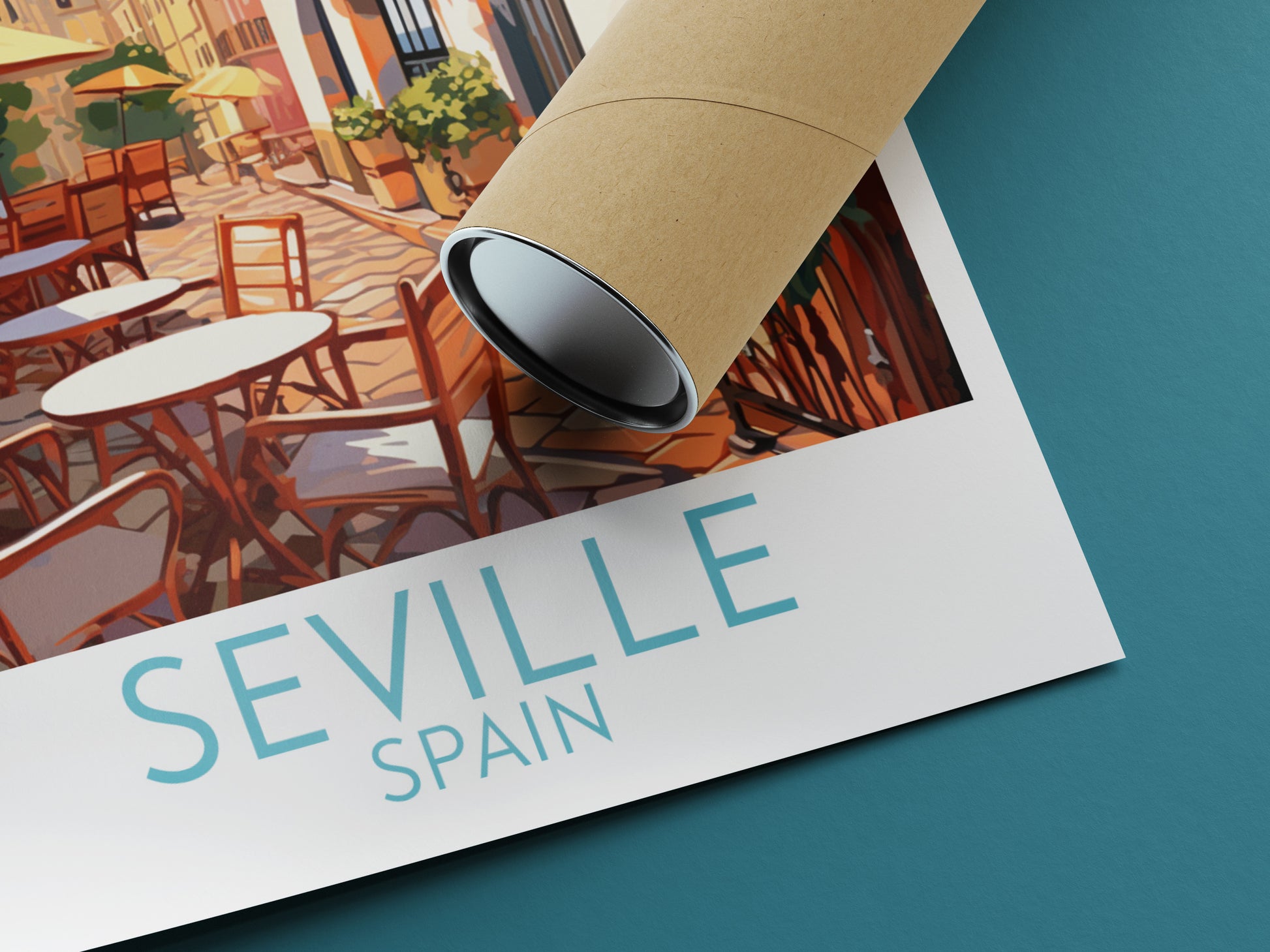 seville travel poster rolled spain