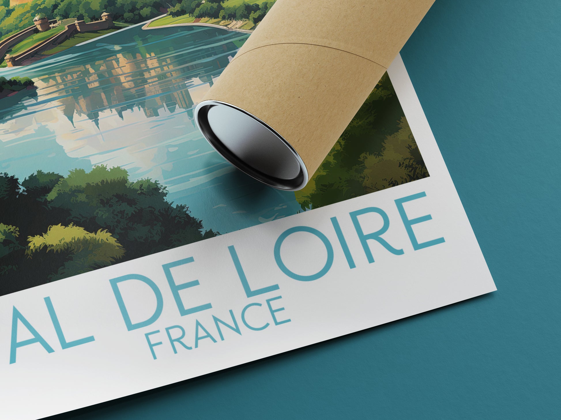 val de loire travel poster rolled france