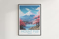 mount fuji travel poster hanged on the wall japan