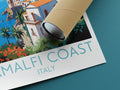 amalfi coast travel poster rolled italy