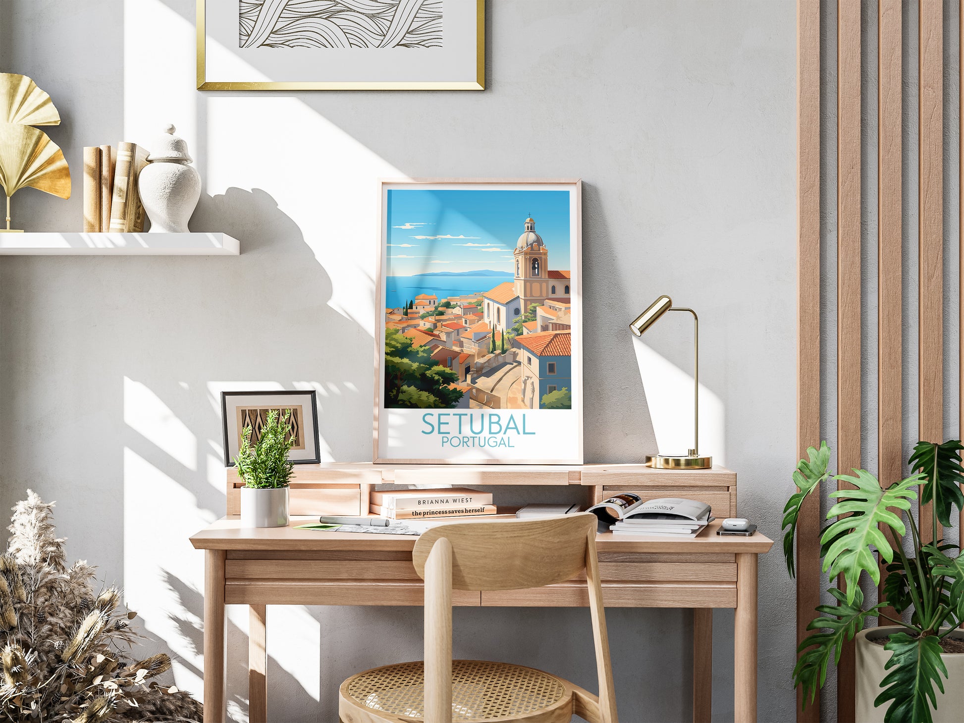 setubal travel poster for desk portugal