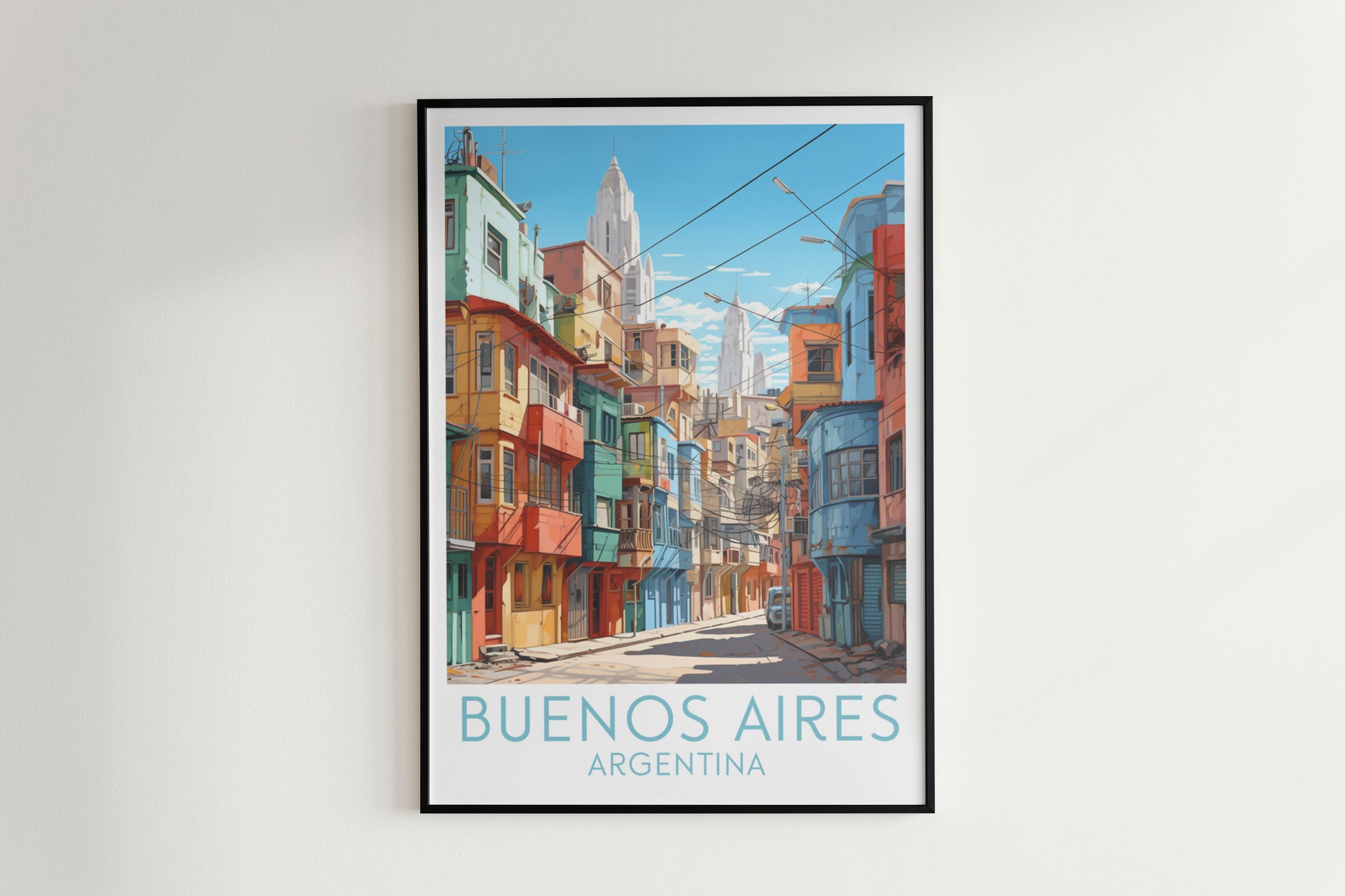 buenos aires travel poster hanged on the wall argentina