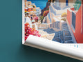 santorini travel poster roll up greece