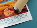 ayers rock travel poster rolled australia