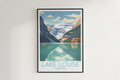 lake louise travel poster hanged on the wall canada