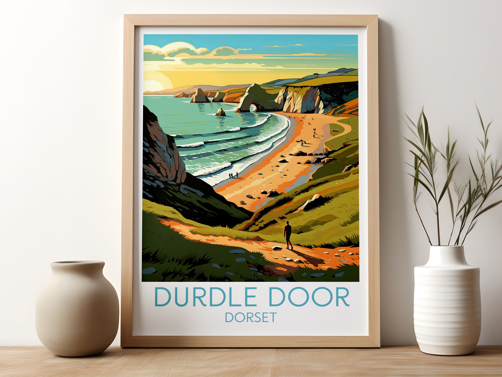 durdle door travel poster for kitchen dorset