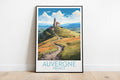 auvergne travel poster on the ground france