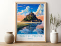 mont st michel travel poster for kitchen france