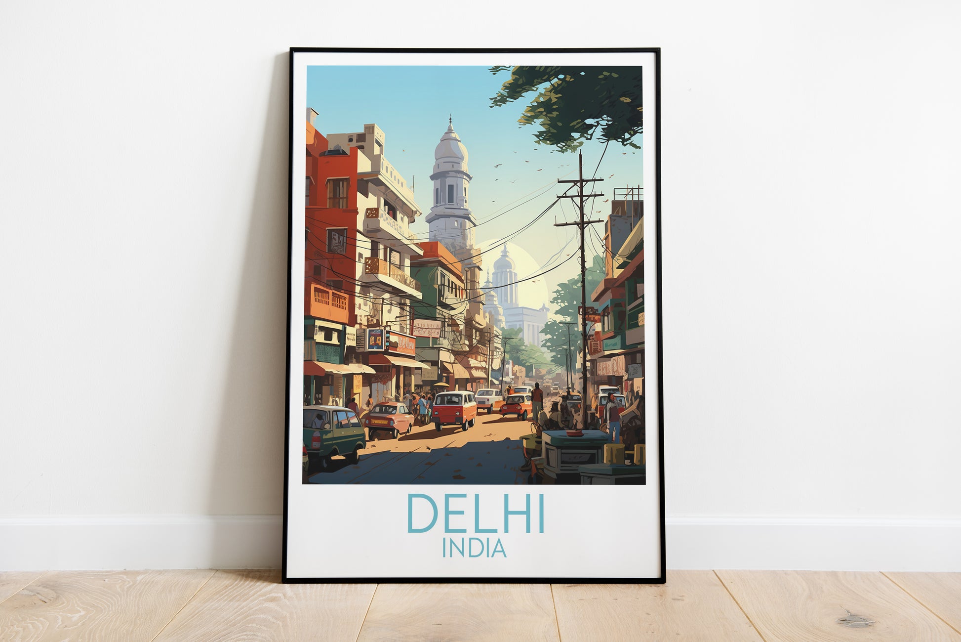 delhi travel poster on the ground india