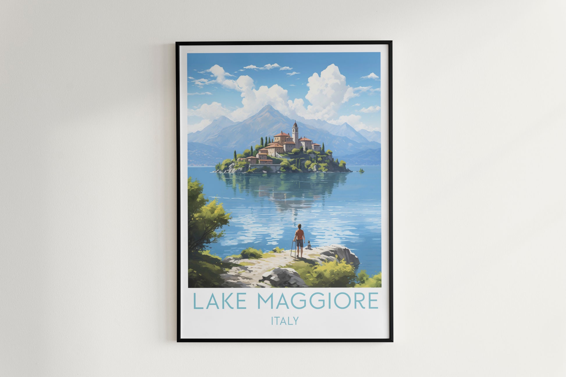 lake maggiore travel poster hanged on the wall italy