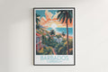 barbados travel poster hanged on the wall caribbean