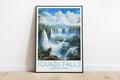 iguazu falls travel poster on the ground argentina