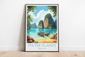 phi phi islands travel poster on the ground thailand