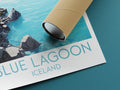 blue lagoon travel poster rolled iceland