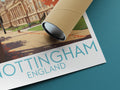 nottingham travel poster rolled england