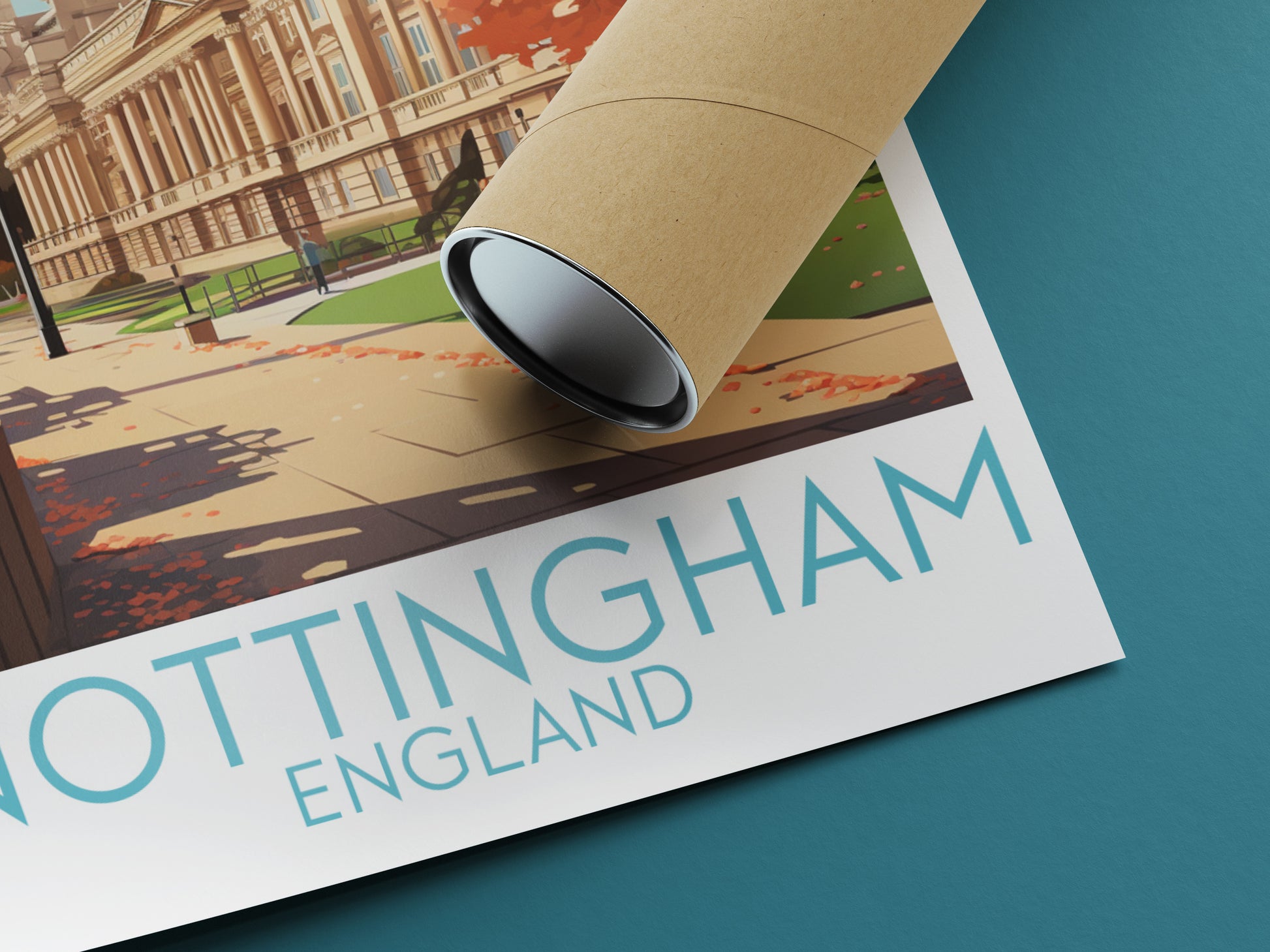 nottingham travel poster rolled england