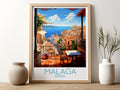 malaga travel poster for kitchen spain