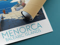 menorca travel poster rolled balearic islands