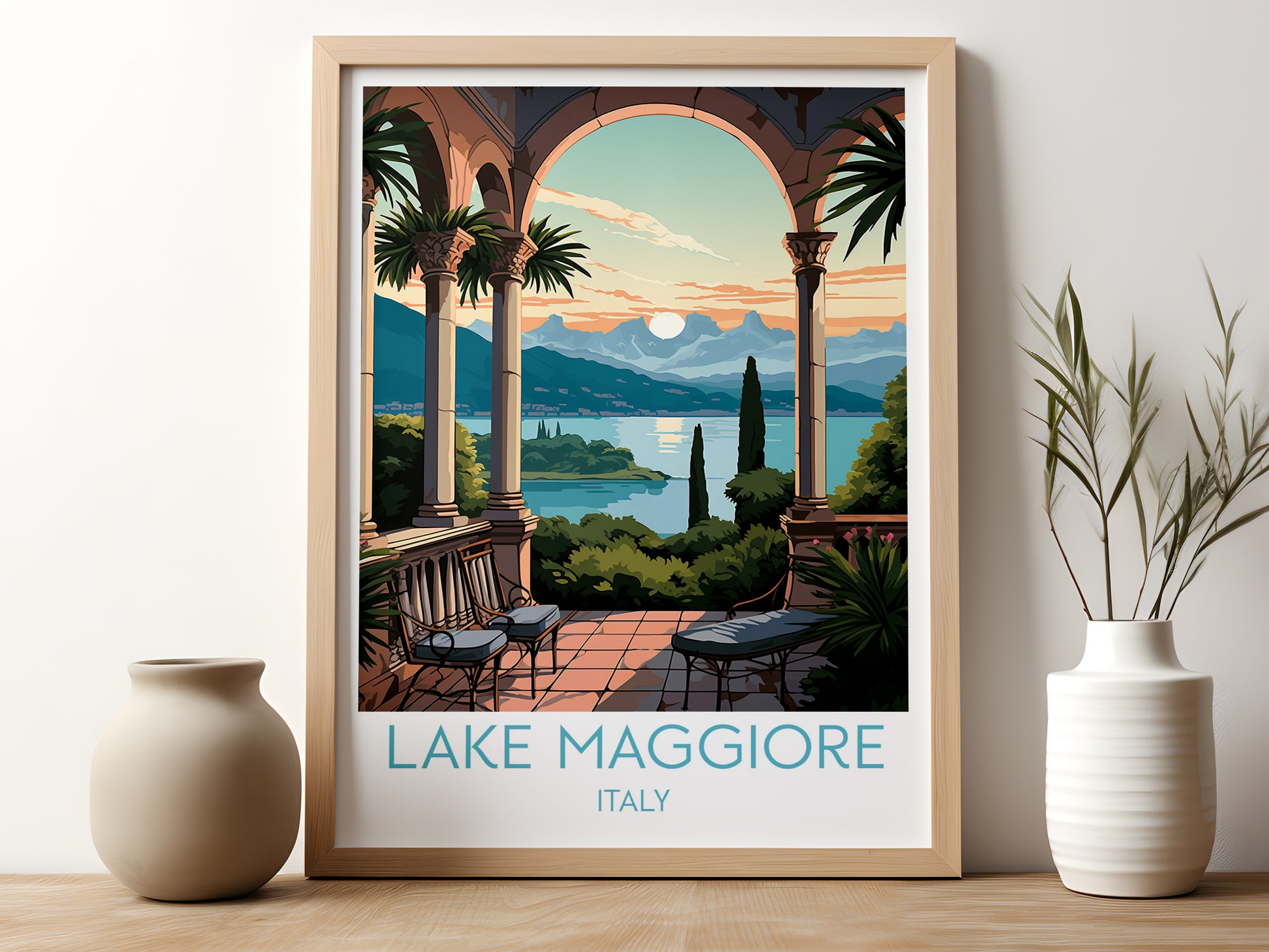 lake maggiore travel poster for kitchen italy