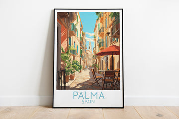 palma travel poster on the ground spain