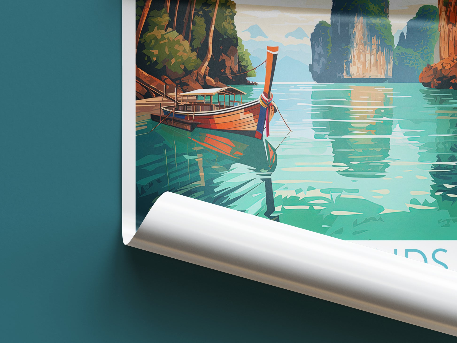 phi phi islands travel poster roll up thailand