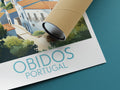 obidos travel poster rolled portugal