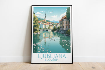 ljubljana travel poster on the ground slovenia