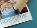 honfleur travel poster rolled france