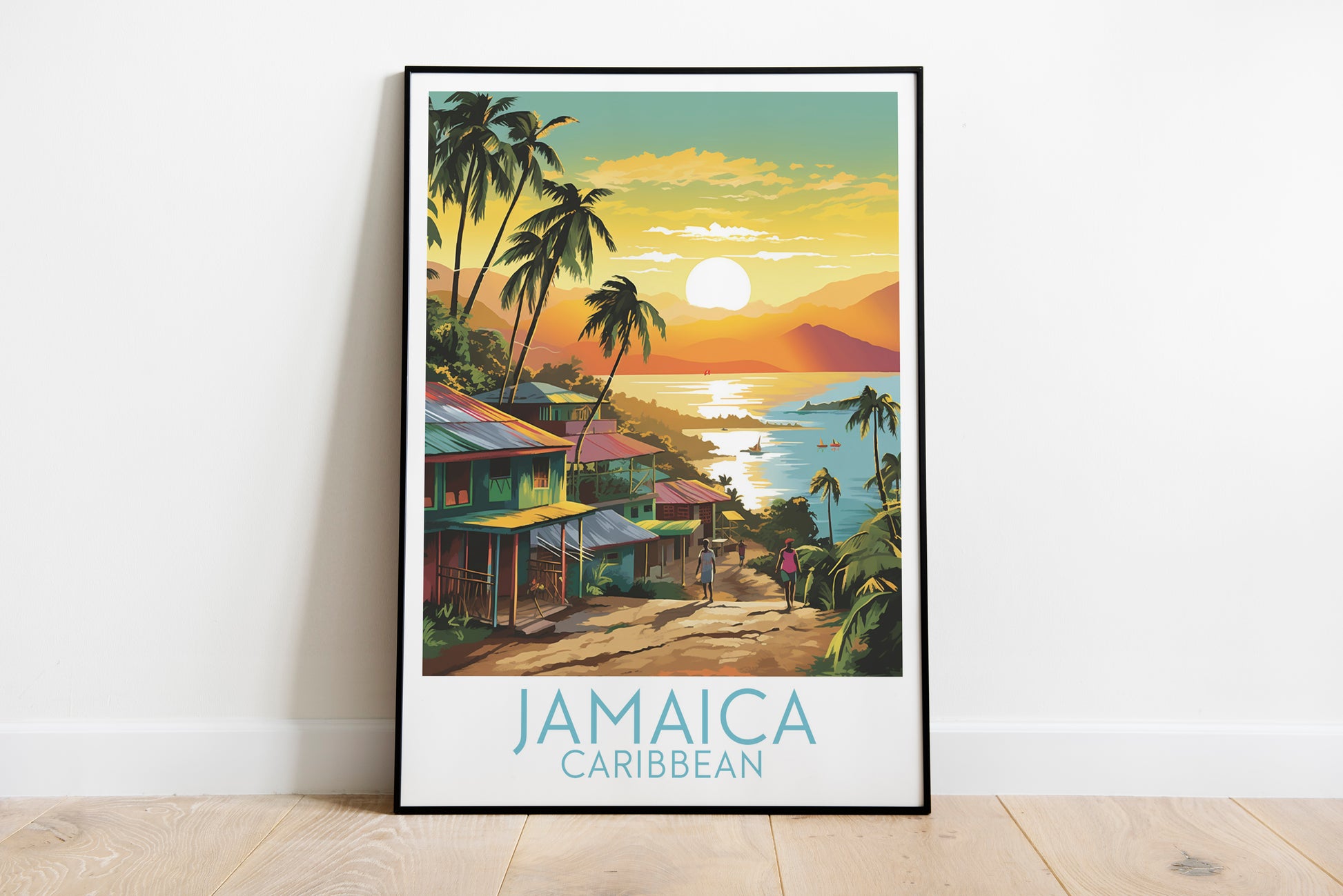 jamaica travel poster on the ground caribbean