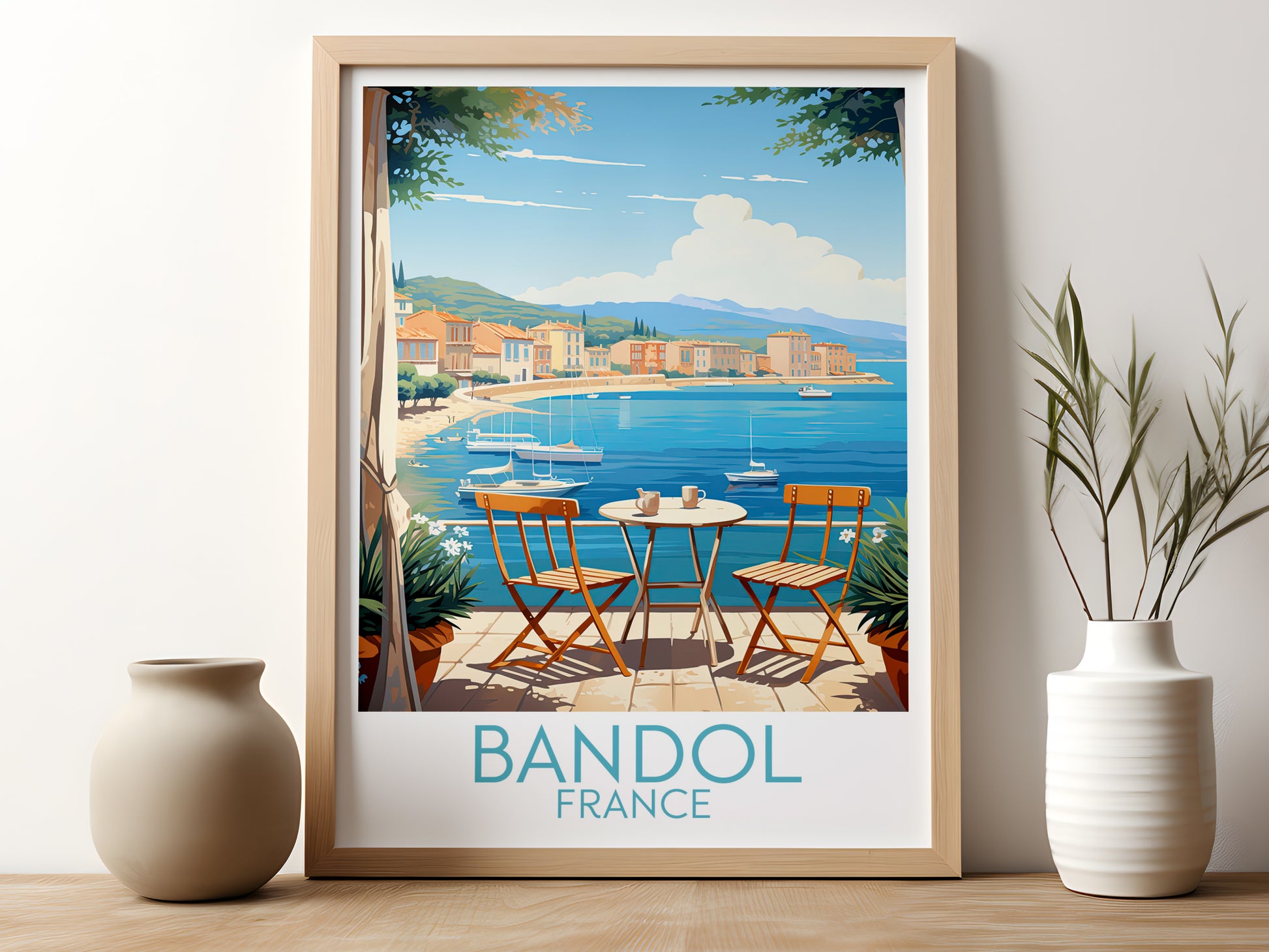 bandol travel poster for kitchen france