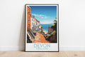 devon travel poster on the ground england