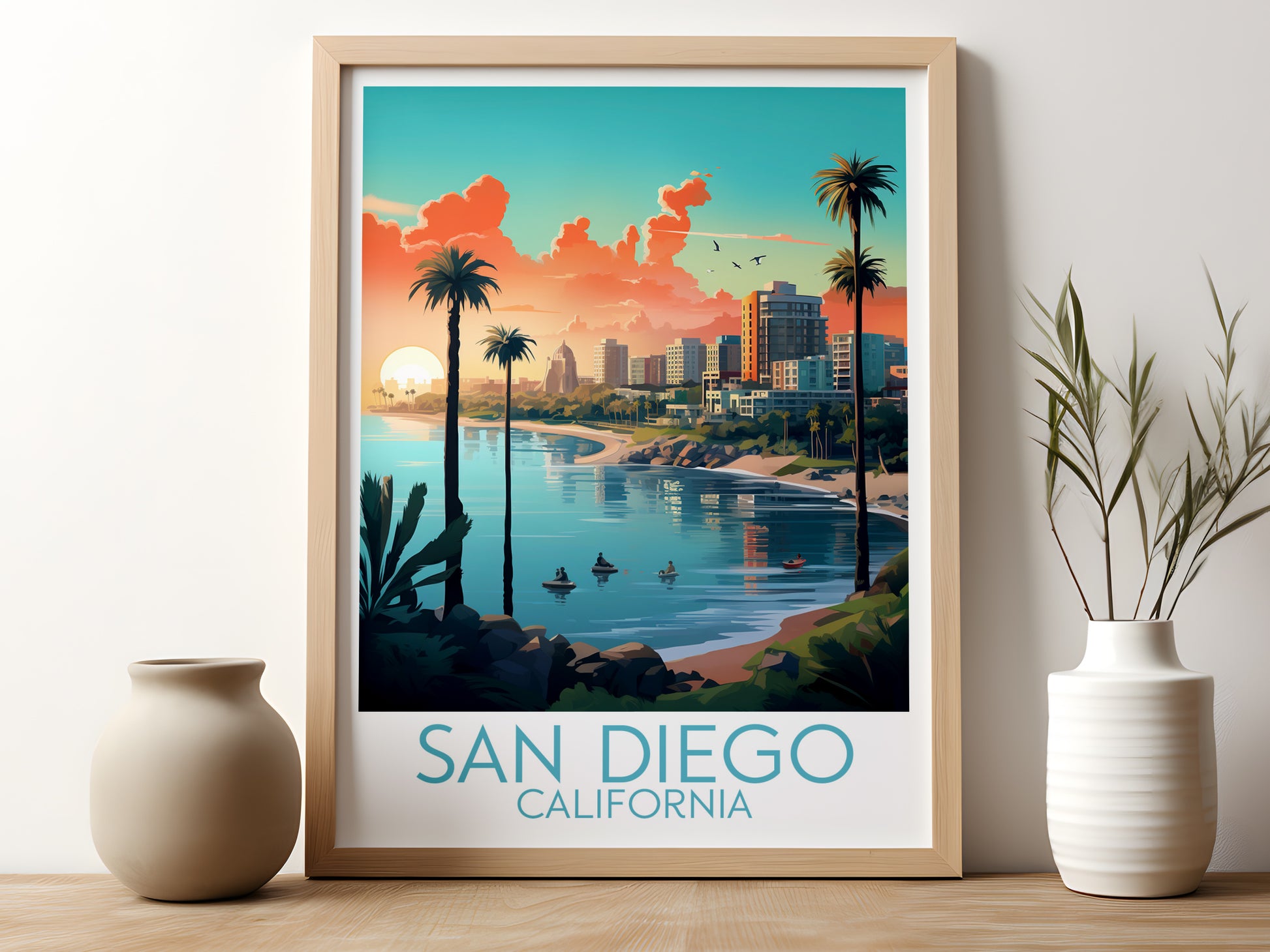 san diego travel poster for kitchen california