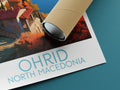 ohrid travel poster rolled north macedonia