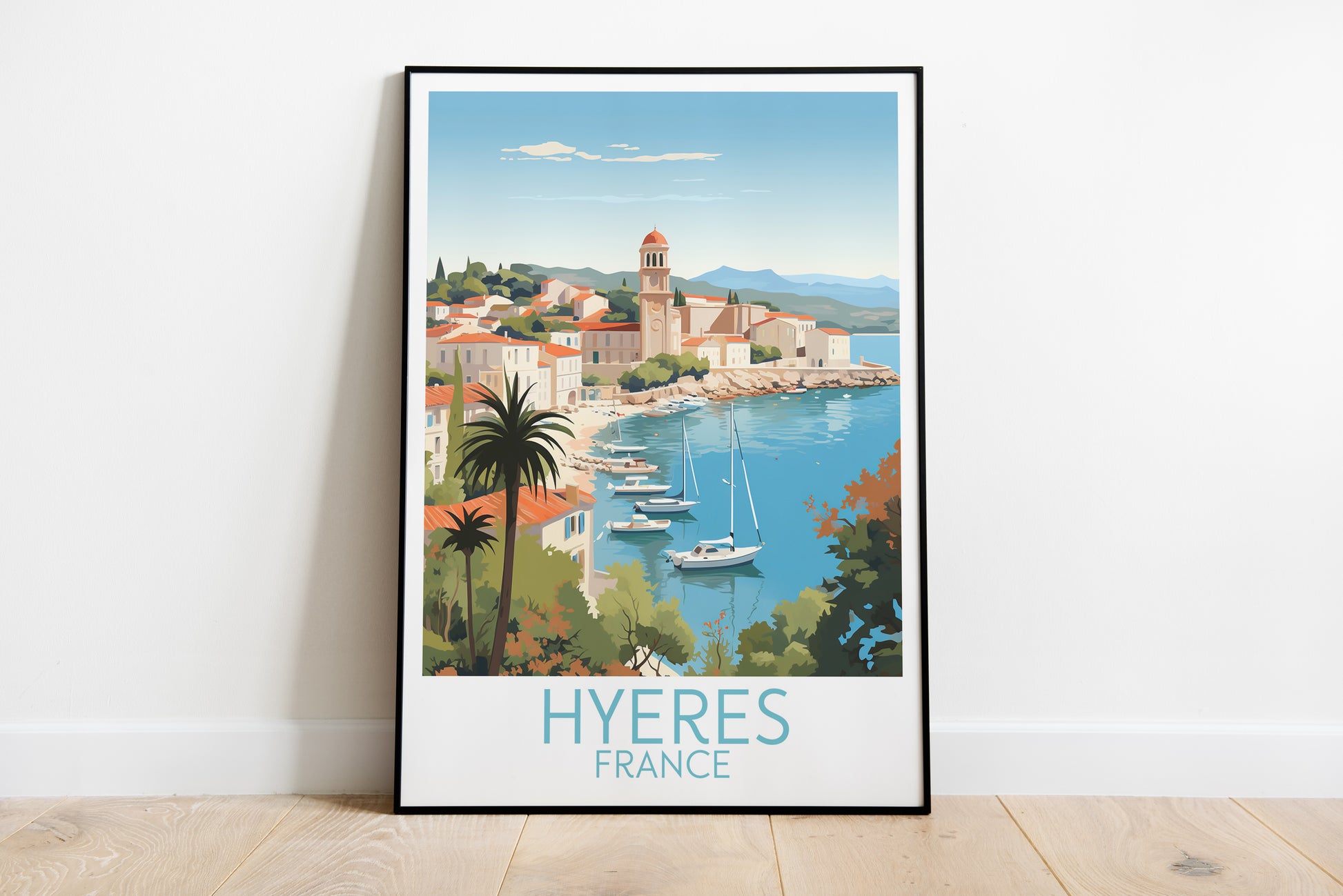 hyeres travel poster on the ground france