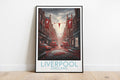 liverpool travel poster on the ground england