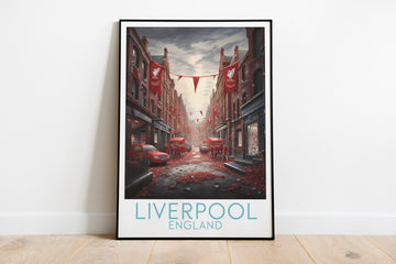 liverpool travel poster on the ground england